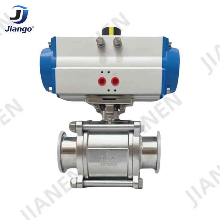 Pneumatic Sanitary 3-Piece Clamp Ball Valve
