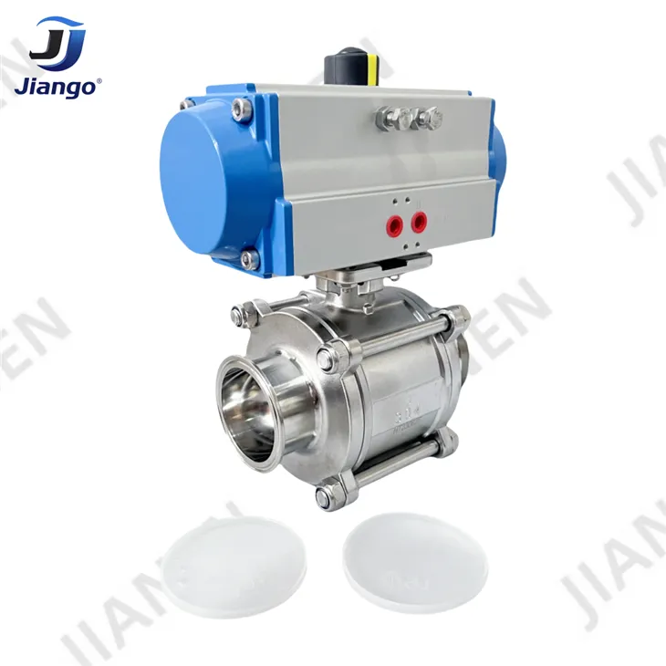 Pneumatic Sanitary 3-Piece Clamp Ball Valve